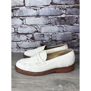 Cole Haan White Suede Leather Penny Loafers Casual Shoes Women’s Sz 8.5B US/39EU